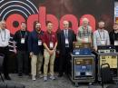 (L to R) Mike Pappas, W9CN; Justin Rodemoyer; ARRL Director of Development Kevin Beal, K8EAL; former ARRL Pacific Division Director Anthony Marcin, W7XM; Russ Mundschenk, KD4JO; Bob Orban; Nick Straka, KE2EYN, and Ben Ackerman, KD2JLB